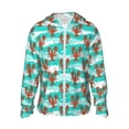 thumbnail image 1 of Balery Lobsters Of Turquoise Waves Sudadera ligera de manga larga con capucha y protección solar UPF 50+ para hombre y mujer, ideal para pesca y running-Large, 1 of 7