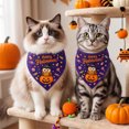 thumbnail image 5 of Sruoe Pet Holiday Triangle Bandana, Purple Owl‑Pumpkin Happy Halloween Print Tie‑On Dog Scarf, Holiday Bib for Dogs & Cats, Halloween Pet Accessory, 5 of 6