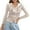 Khaki, variant on Women's Double Zip Ribbed Knit Cardigan Tight Fitting Crop Top with Collar Long Sleeve Compression Shirts for Women