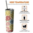 thumbnail image 6 of 20oz Pioneer Flower Skinny Tumblers Stainless Steel Tumbler with Lid and Straw,Vacuum Insulated Double Wall Travel Tumbler Cups with Cleaning Brush for Coffee,Tea, 6 of 6