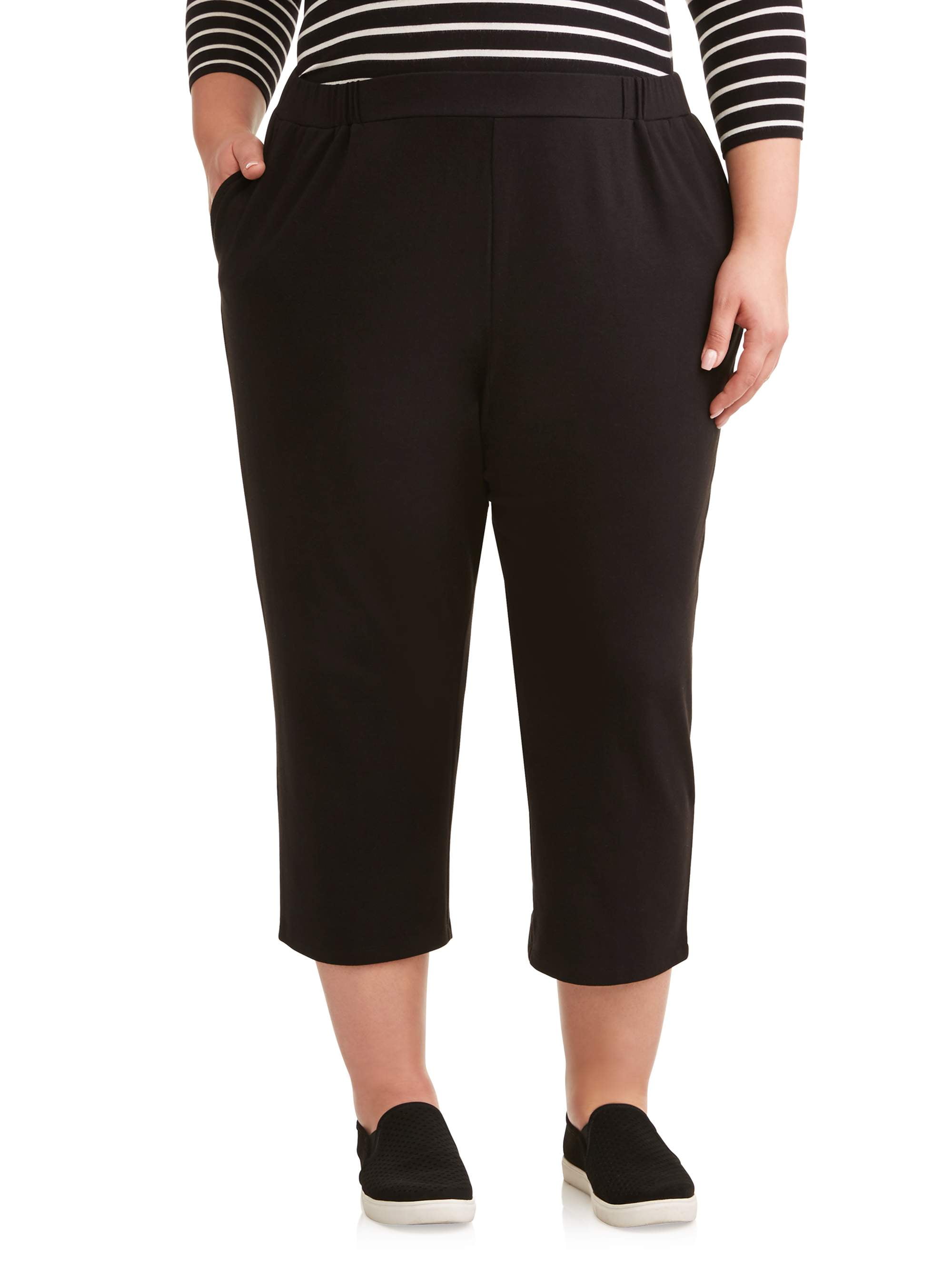 Terra & Sky Women's Plus Size Knit Capri - Walmart.com