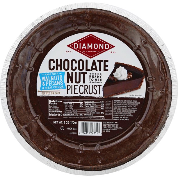 Diamond of California Chocolate Nut Pie Crust, 6oz