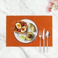 thumbnail image 2 of Fenyluxe Ribbed Placemats - Set of 4 Orange - Everyday/Fall/Thanksgiving/Halloween  Table Mats - Thick Construction, Washable Reusable &amp; Place Mats 11.8*17.7in, 2 of 6