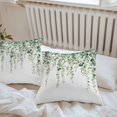thumbnail image 6 of Green Eucalyptus Leaves Throw Pillow Covers 18x18 Inch Set of 2, Spring Pastoral Rustic Botanical Waterproof Outdoor Pillow Covers, Decorative Cushion Pillowcases for Couch, Sofa, Bed, Garden, Patio, 6 of 9