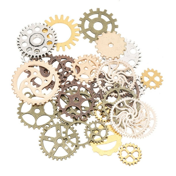 Surtido de colgantes de dijes de engranajes antiguos antiguos para joyería, accesorios de bricolaje (colores mezclados)