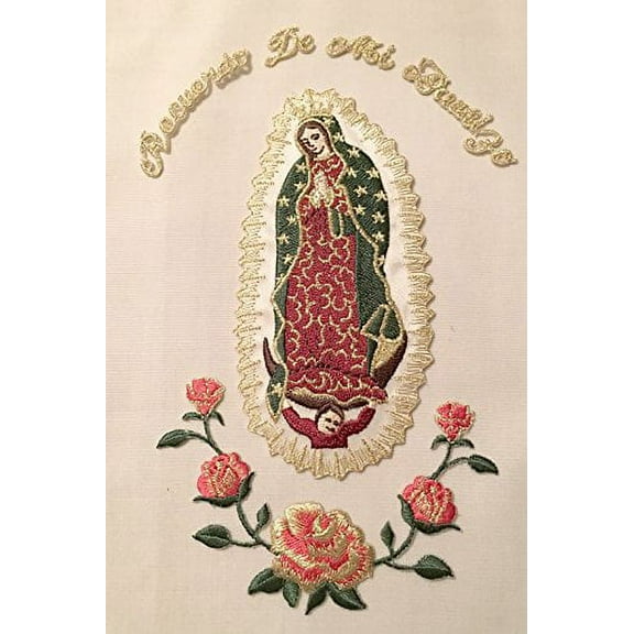 CF3884 Christening Baptism Virgin Mary (Quadalupe) Embroidered Iron On Patch