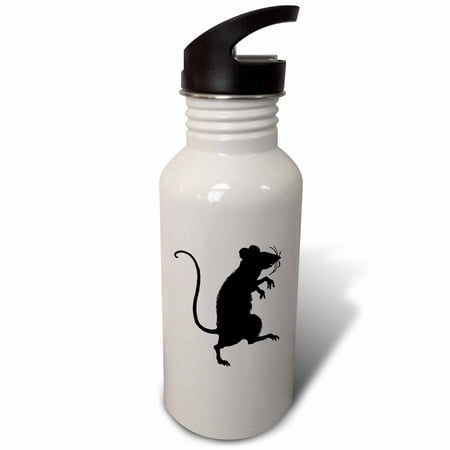 

3dRose Cute Walking Mouse In Silhouette Sports Water Bottle 21oz