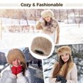 thumbnail image 5 of Faux Fur Winter Hat for Women, Russian Style Warm Bucket Hat, Plush Headwear, 21.3-22.8 in Circumference, 5 of 5