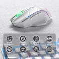 thumbnail image 2 of M991 Wireless Gaming Mouse  26000 Dpi 3-mode Gamer Mice W/rapid Fire Key 9 Macro Buttons Capacity And Rgb Backlight For Pc/mac/laptop White, 2 of 9