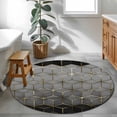 thumbnail image 3 of Ombre Gray Geometric Round Area Rug 3Ft Washable Small Circle Rugs for Kitchen Entryway, Modern Abstract Art Non-Slip Carpet Floor Mats Indoor Outdoor Carpet Runner Aesthetic Home Decor, 3 of 8