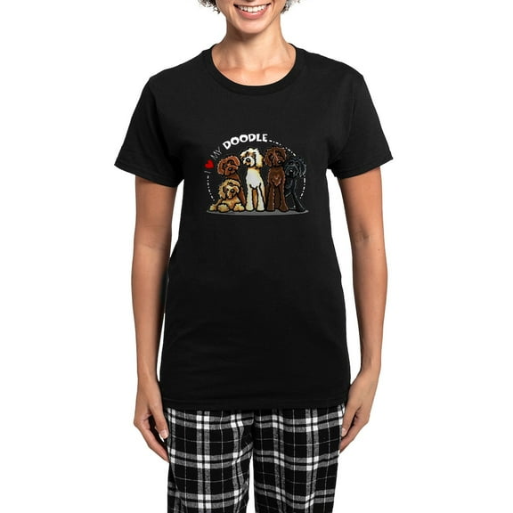 CafePress - Love Labradoodles Women's Dark Pajamas - Women's Short Sleeve Print T-Shirt and Pants Dark Cotton Pajama Set