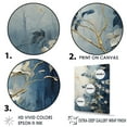 thumbnail image 3 of Designart "Botanical Abstraction In Gold And Blue" Jungle Floater Framed Wall Art Living Room, 3 of 5