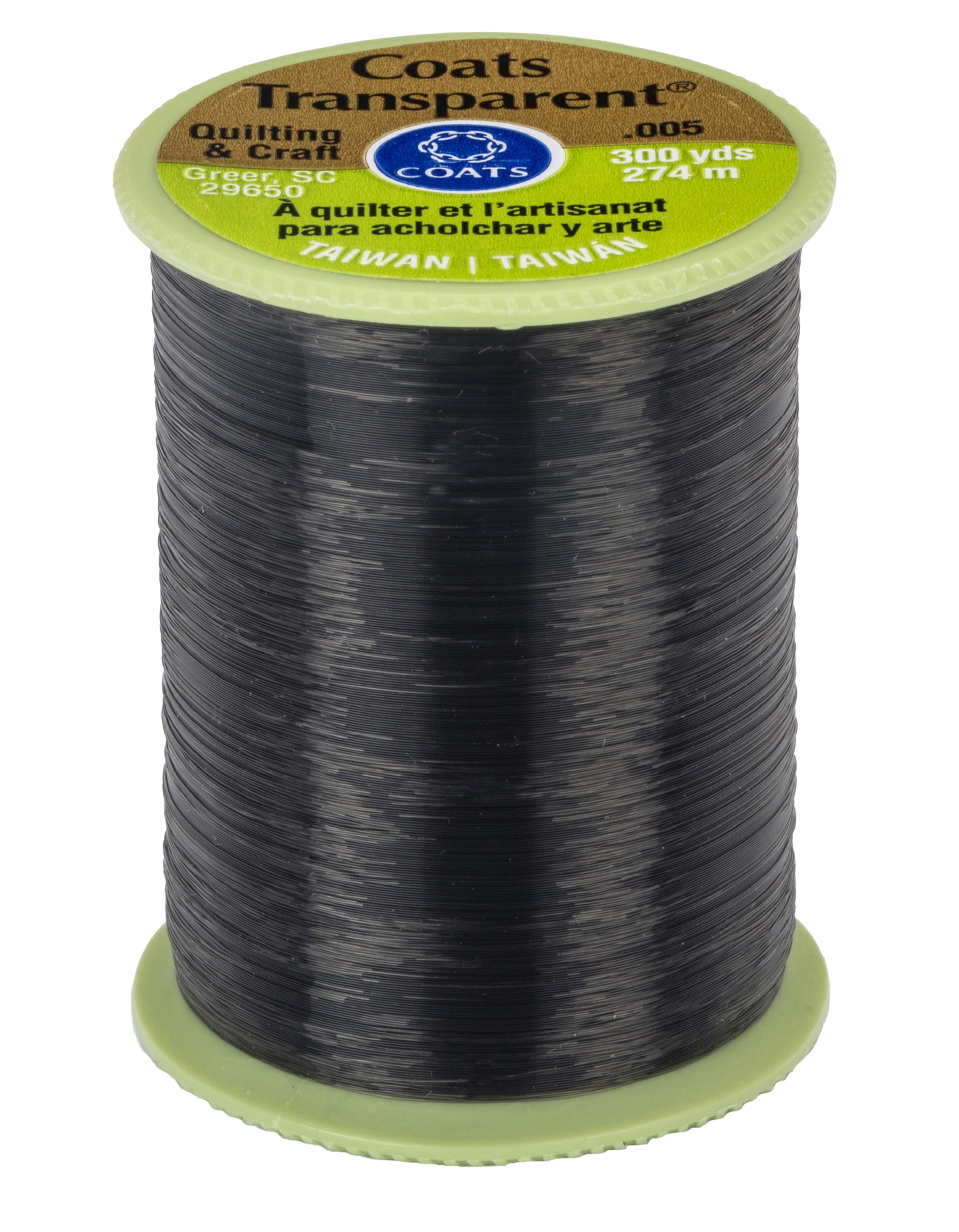 Coats & Clark Nylon Monofilament Dark Transparent Thread, 300 Yards