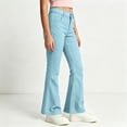 thumbnail image 6 of DJDLJWCJ Teen Girls School Uniform Pants Wide Leg Solid Color Flare Pants Stretch Soft Pull On Casual Pants Light Blue Size 9, 6 of 8