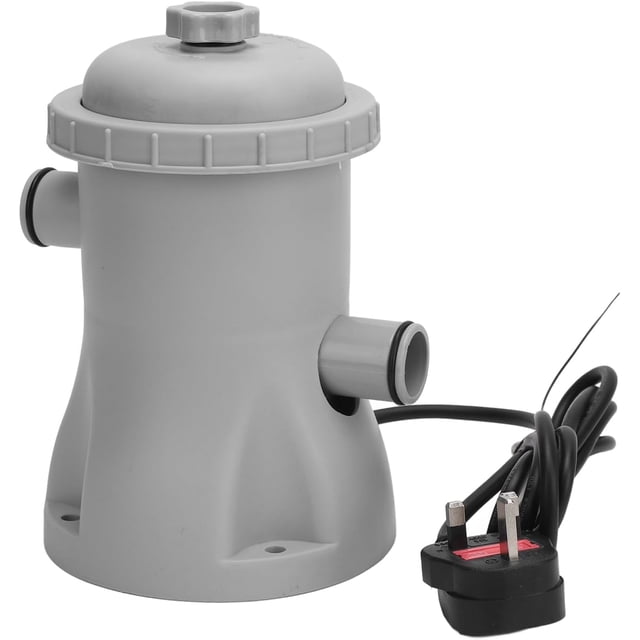 Aramox Swimming Pool Filter Pump 330GPH Pool Pump with 2 Filter Cartridges Multi Functional Circulation Filtration System for Above Ground Inflatable Pools (UK Plug)