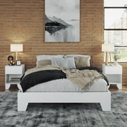 Boyd Sleep Lugano Full White Platform Bed Frame, Modern No Headboard Design, Easy Assembly