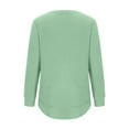 thumbnail image 5 of RQYYD Long Sleeve Crewneck Fleece Sweatshirt for Women Casual Solid Pullover Tops Fall Winter Tunic Tops Mint Green XXL, 5 of 7