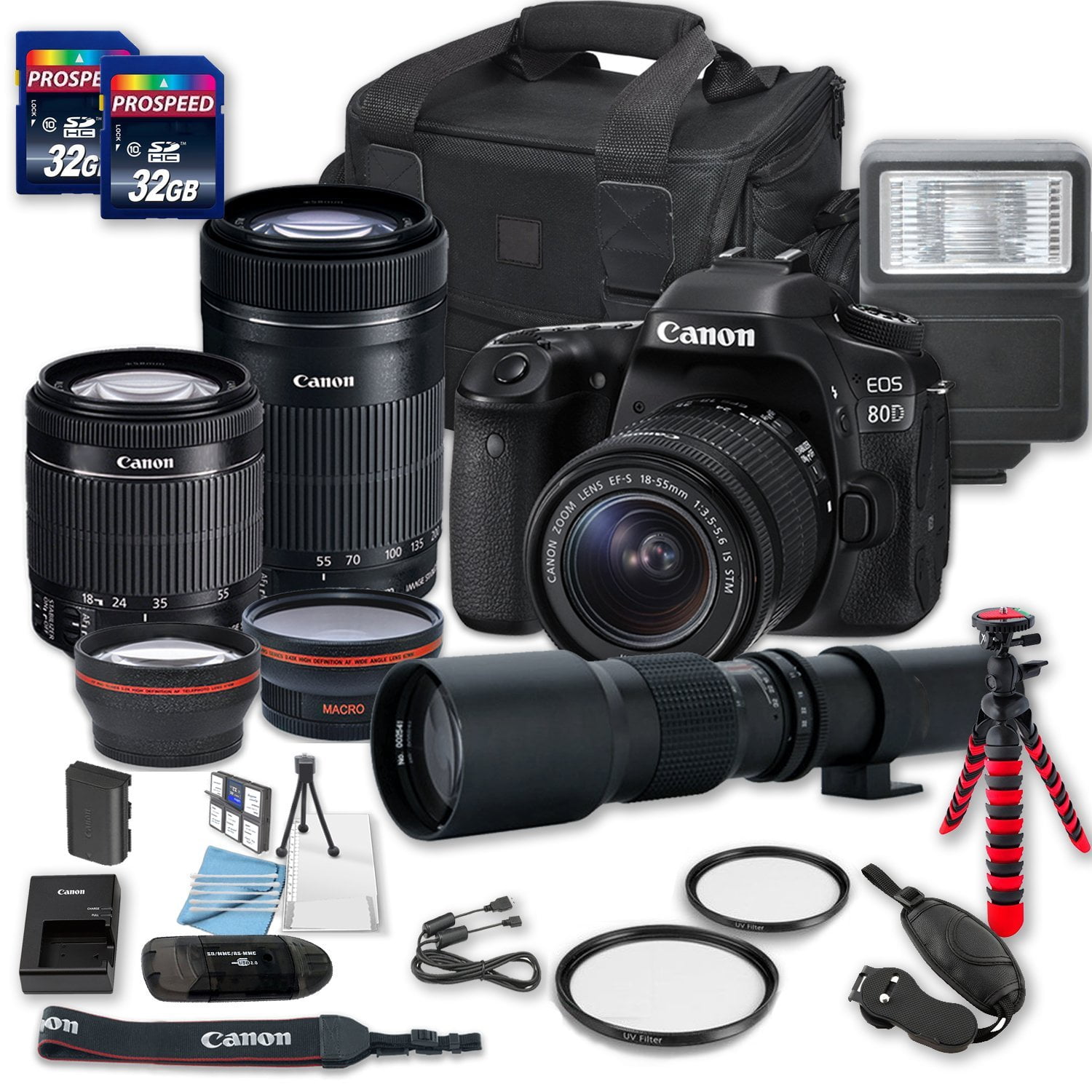 Canon EOS 80D DSLR Camera Bundle with Canon EFS 1855mm f/3.55.6 IS
