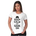 thumbnail image 3 of Vintage Keep Calm Video Game On Nerd Womens Slim Fit Graphic Tee Brisco Brands X, 3 of 5