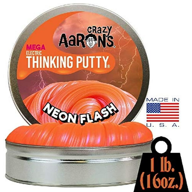 Crazy Aaron's Electric Thinking Putty MEGA Tin Neon Flash 1 Pound