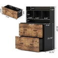 thumbnail image 6 of Tribesigns 2 Drawers Lateral File Cabinets Letter Size, 43 inches Mobile Filing Cabinet Printer Stand Office Cabinet with Wheels and Open Storage Shelves for Home Office,Wood, Rustic &Black Finish, 6 of 6