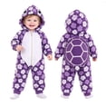 thumbnail image 2 of LIIPEE Baby Casual Cartoon Animal Zip Up Jumpsuit Boys Girls Fall Winter Cozy Cute Long Sleeve Hooded Romper, 2 of 6