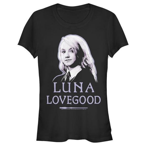 Junior's Harry Potter Luna Lovegood Portrait Graphic Tee Black 2X Large