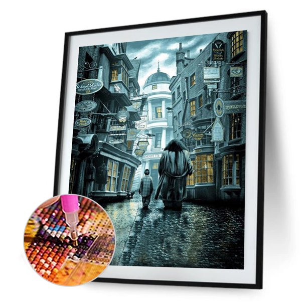 Cuadros Decorativos 5D DIY Diamond Drawing Harry Potter Kits Full Square Drill Wall Rhinestone Decoración Ehuebsd embutido en tela