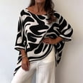 thumbnail image 7 of Printed 3/4 Sleeve Shirts For Women Crewneck High Low Hem Tops Fall Casual Elegant Fashion Flowy Tunic Shirt, 7 of 7