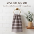 thumbnail image 2 of REGALWOVEN Pure Cotton Soft Hand Towels, Wavy Stripe Highly Absorbent Towels, 2 Pack Decorative Towel Set for Bathroom, Guest Room, Holiday Dark Brown 29" x 13", 2 of 7