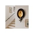 thumbnail image 3 of Decorative Round Wall Candle Sconce for Entryway Decor - Contemporary Metal Votive or Pillar Wall Candle Holder for Home Decor - Versatile Hanging Wall Candle Scones or Wall Art - 15", Black & Gold, 3 of 11