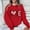 Red-1, variant on Women's Valentine's Sweatshirt Heart Letter Print Long Sleeve Crewneck Pullover Top Red-1 XS
