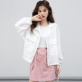thumbnail image 4 of Waterproof Simplicity Thin Sun-Protective Loose Women's Coat Windbreaker Leisure Hooded Outwear Sunscreen Clothing Summer Long Sleeved Jacket PINK M, 4 of 8