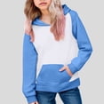 thumbnail image 2 of Povozer Girls Heart Graphic Print Oversized Hoodies,Girls Warm Hoodie Pullover Long Sleeve Cute Graphic Top Girls Fashion Size 9-10 Years,Blue, 2 of 6