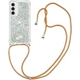 thumbnail image 5 of for Samsung Galaxy S23 FE Clear Case with Crossbody Lanyard, Glitter Sparkly Bling Quicksand with Detachable Adjustable Shoulder Neck Strap Cover Cases for Samsung S23 FE QKG Silver, 5 of 7