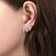 thumbnail image 4 of Pendientes de fila de orejas con incrustaciones de diamantes, diseño de estilo frío, pendientes curvos de tres capas, 4 of 5
