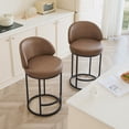 thumbnail image 2 of CHITA Upholstered Swivel Counter Bar Stool with Metal Frame and Arched Back, 2 of 8