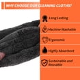 thumbnail image 5 of 2 Pcs Car Wash Towel Coral Fleece Car Cleaning Wiping Dryer Car Washing Tool 25x20x1cm Gray, 5 of 6