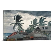 ARTCANVAS Hurricane - Bahamas 1898 Canvas Art Print by Winslow Homer - Size: 12" x 8" (0.75" Deep)
