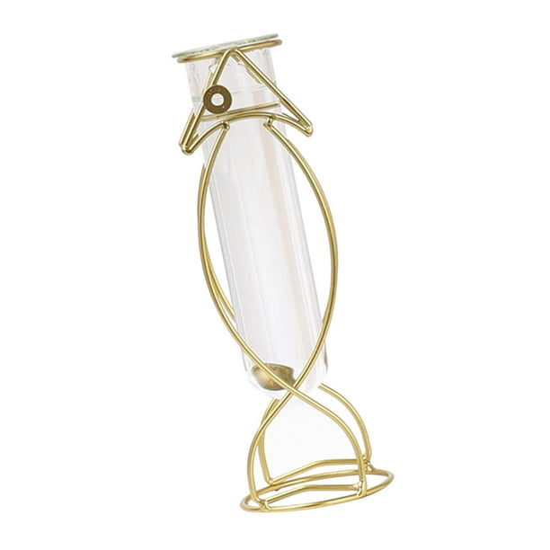 Jarrón de cristal para escritorio, jarrón de hierro para macetas, soporte para plantas, oficina interior. El 18x8.5cm