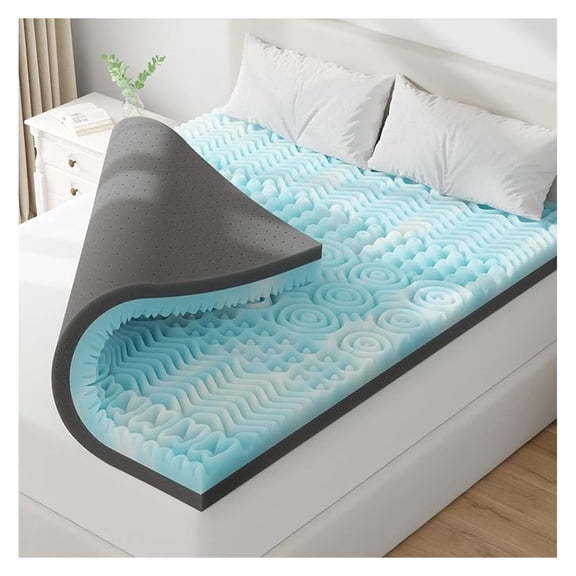 3 Inch King Mattress Topper, 7-Zone Memory Foam Mattress Topper with Cooling Gel, Certified for Pressure Relief & Enhanced Sleep