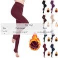thumbnail image 3 of EchfiProm Women Solid Thin Fleece Thermal Leggings, Stretchy Slim Fit Warm Base Layer Pants, Casual Autumn Winter Ladies Trousers, Free Size, 3 of 7