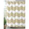 thumbnail image 2 of Light Brown Shower Curtain, Sea Wave Ripple Stripe Waterproof Shower Curtain Set with 12 Hooks Lightweight Washable Fabric Shower Curtains for Bathroom 36x72 Inches, 2 of 6