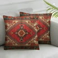thumbnail image 2 of JEUXUS Throw Pillow Cover Case Oriental Turkish Carpet Pattern Print Red - Soft Pillow Case for Decorative Bedroom/Livingroom/Sofa/Farm House - Cushion Covers 2pc, 2 of 6