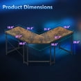 thumbnail image 2 of Casacomoda Computer Desk L Shaped, 51 Inch Reversible L Shaped Desk, Gaming Desk, Home Office Desk, Vintage Brown, 2 of 8