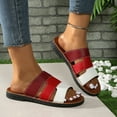 thumbnail image 2 of LOVZFMLL Flat Sandals for Women 2025 Slip On Open Toe Slides Sandals Summer Casual Outdoor Beach Vacation Slippers Watermelon Red 9, 2 of 9