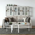 thumbnail image 4 of Henn&Hart 2 Piece Nested Metal & Glass Coffee Table in White, 4 of 8