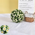 thumbnail image 2 of BNNG 2PCS Artificial Boxwood Topiary Ball, Faux Greenery Balls with White Flowers,10"- 18" Round Hanging Topiary Ball for Indoor/Outdoor Home, Wedding, Spring Summer Party Decoration‌, 2 of 8