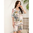thumbnail image 5 of jinghuiyue Pajamas Set for Women Short Sleeve Button Down Floral Sleepwear 2 Piece Pjs Shorts Lounge Sets XXL, 5 of 7