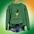 thumbnail image 4 of St. Patrick's Day Sweatshirt for Women LOVE Graphic Four Leaf Clover Print Crewneck Long Sleeve Ribbed Cuffs Festive Holiday Relaxed Fit Pullover, 4 of 7